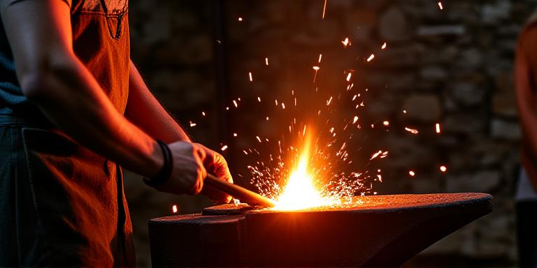 Lavorazione artigianale di metallo decorativo